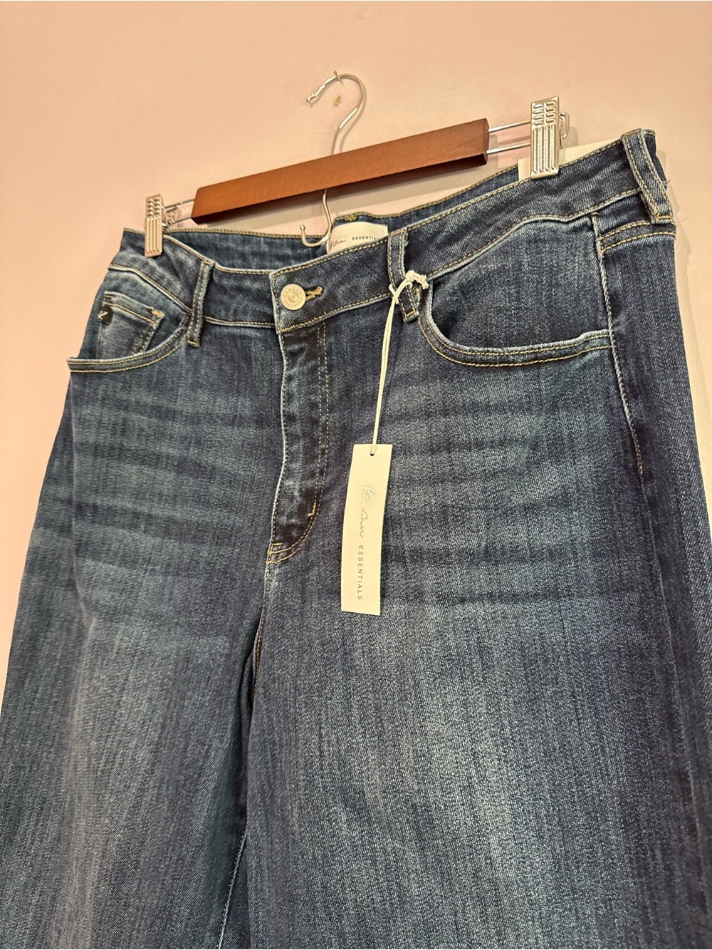KanCan High Rise Wide Leg Essential Fit Dark Wash Jeans Size 15/31L - Picture 4 of 8